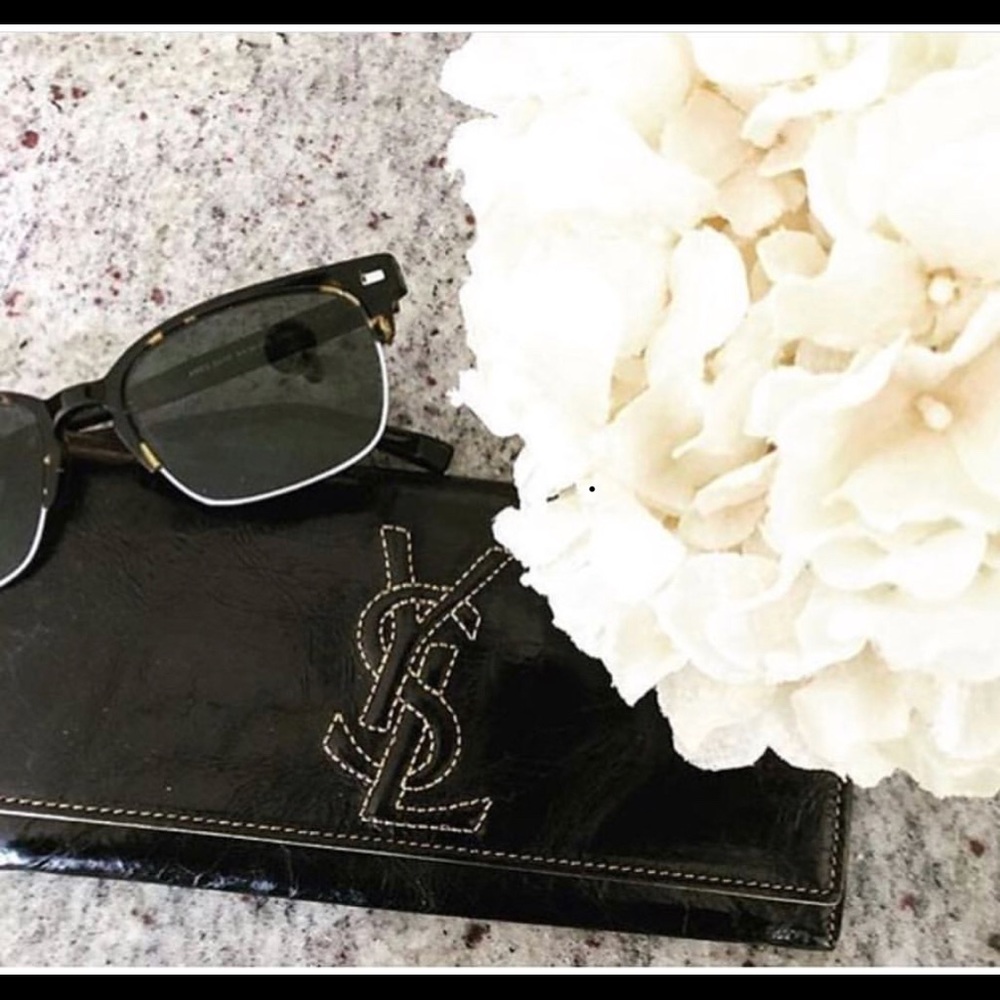 YSL patent logo wallet